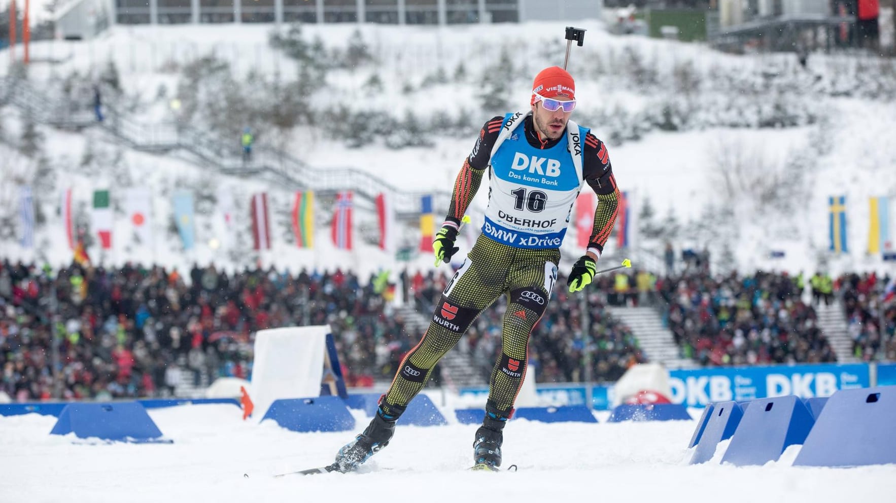 Arnd Peiffer musste sich in der Verfolgung nur dem Franzosen Martin Fourcade geschlagen geben.