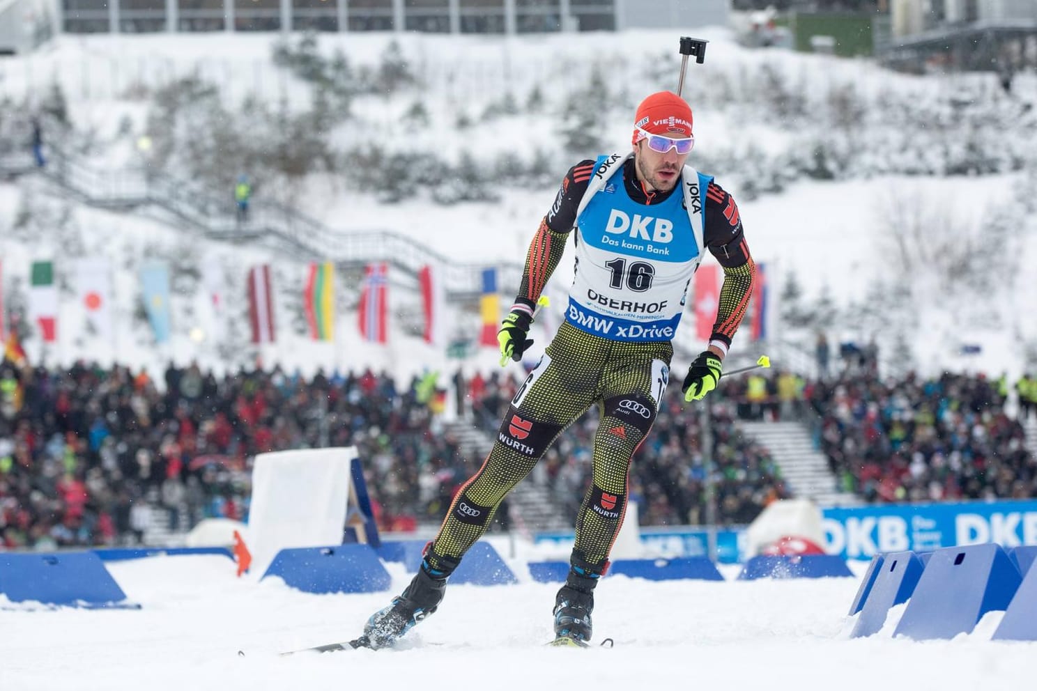 Arnd Peiffer musste sich in der Verfolgung nur dem Franzosen Martin Fourcade geschlagen geben.