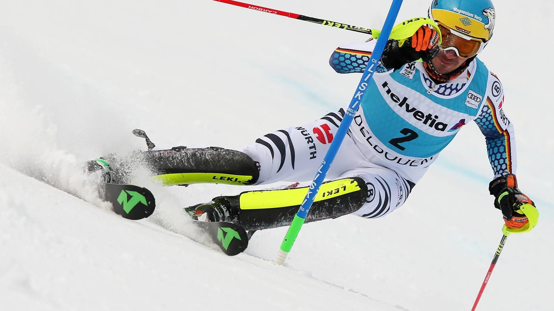 Felix Neureuther während seines ersten Laufs in Adelboden.