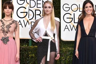 Felicity Jones, Sophie Turner und Mandy Moore bei der "Golden Globe"-Verleihung.