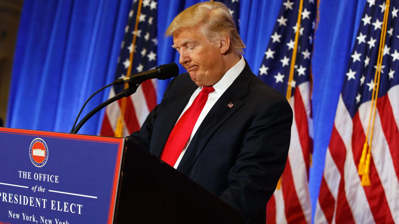 Der designierte US-Präsident während seiner Pressekonferenz in New York.