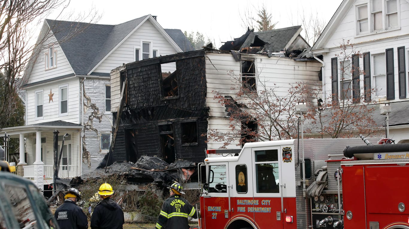 Das niedergebrannte Haus in Baltimore, in dem sechs Kinder ums Leben kamen.