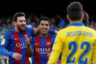 Torschützen unter sich: Barcelonas Lionel Messi (li.) und Luis Suarez.