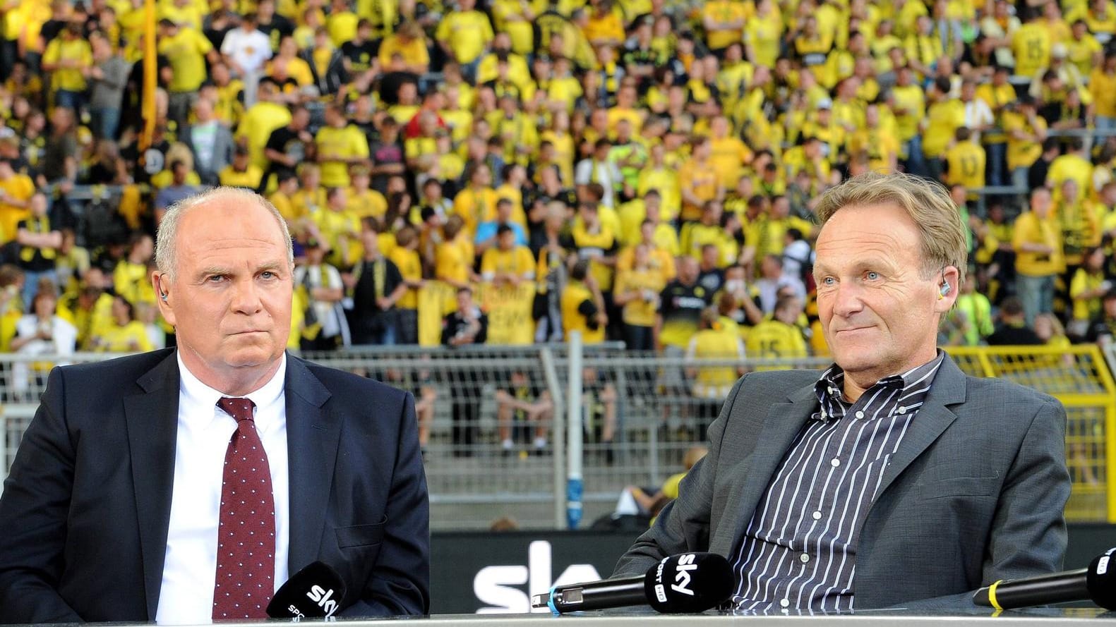 Uli Hoeneß (li.) und Hans-Joachim Watzke sind nicht immer einer Meinung. Uli Hoeneß (li.) und Hans-Joachim Watzke sind nicht immer einer Meinung.