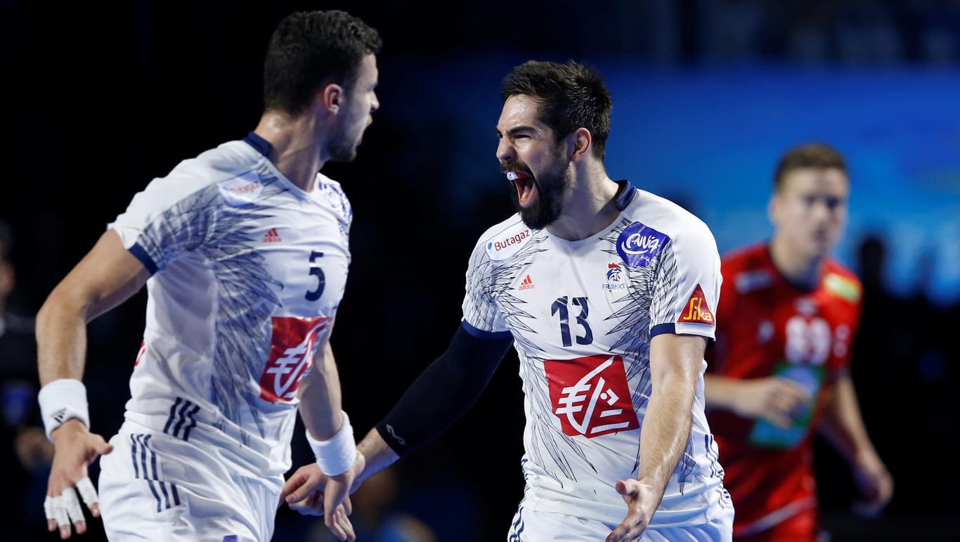 Frankreichs Handball-Star Nikola Karabatic jubelt.