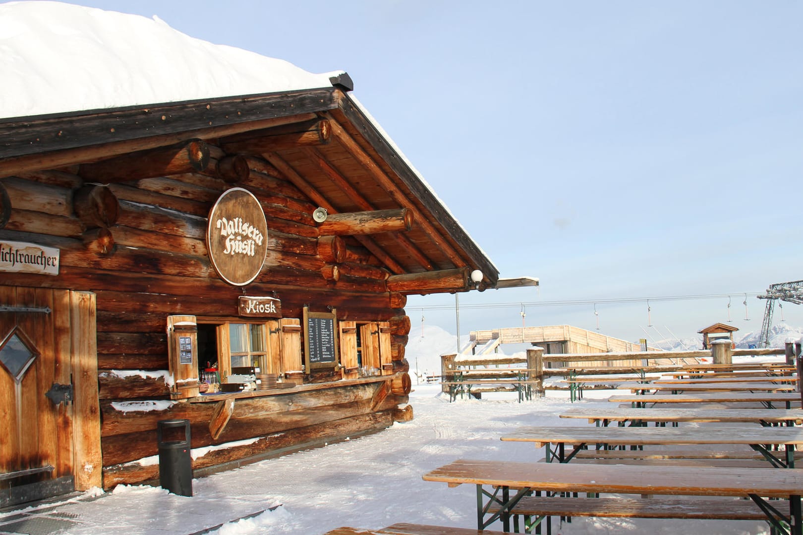 An der Bergstation Valisera auf 2100 Meter im Skigebiet Silvretta Montafon liegt das "Valisera Hüsli".