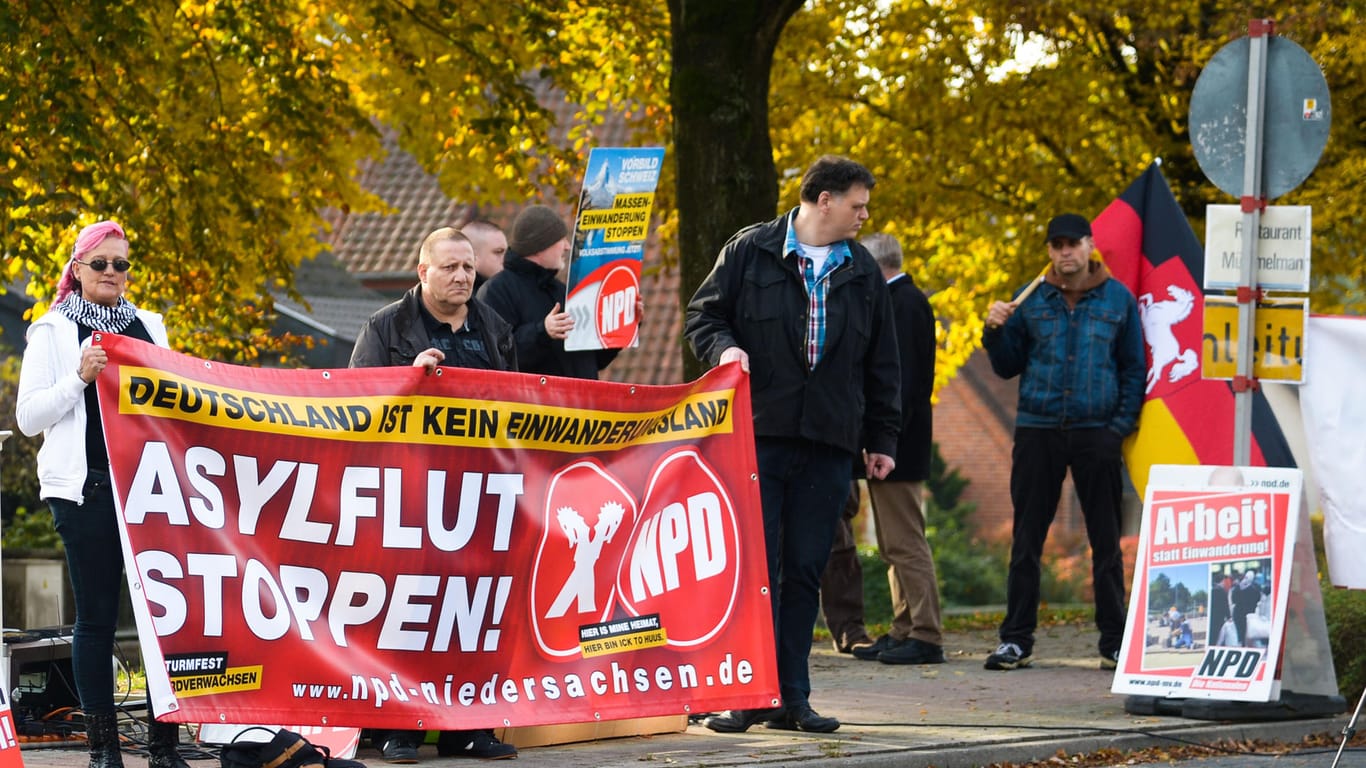 NPD-Kundgebung in Niedersachsen.