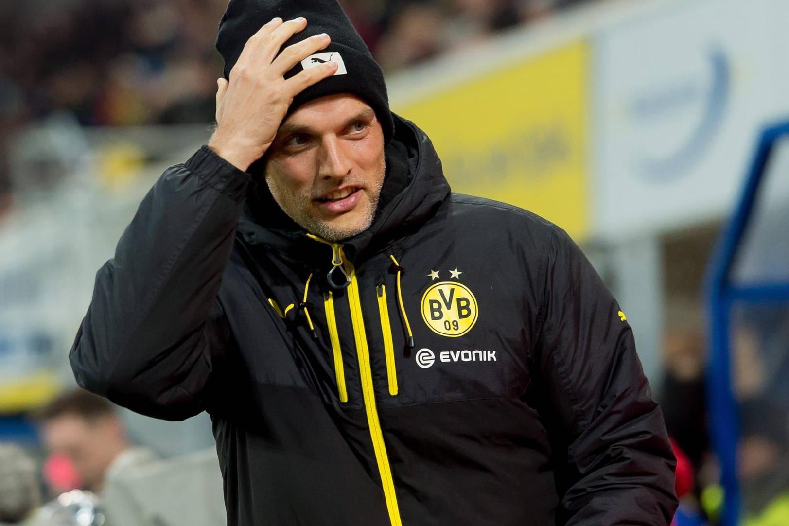 Thomas Tuchel während des Spiels in Paderborn
