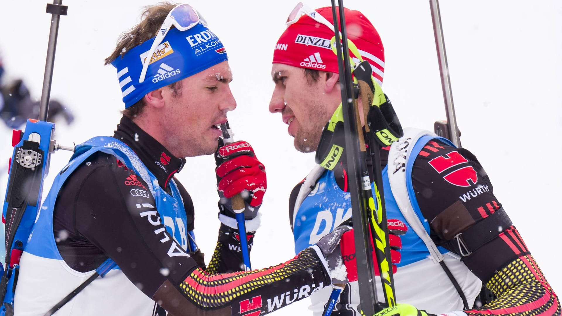 Das DSV-Duo Arnd Peiffer (re.) und Simon Schempp.