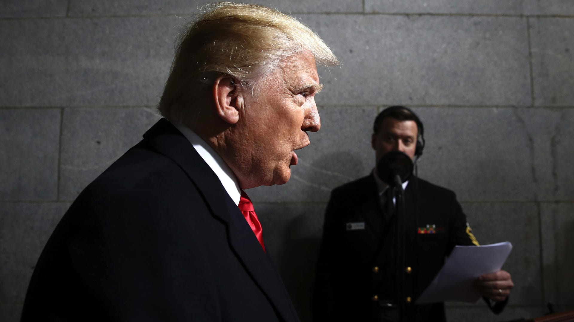Fest entschlossen: Donald Trump auf dem Weg zu seiner Vereidigung.