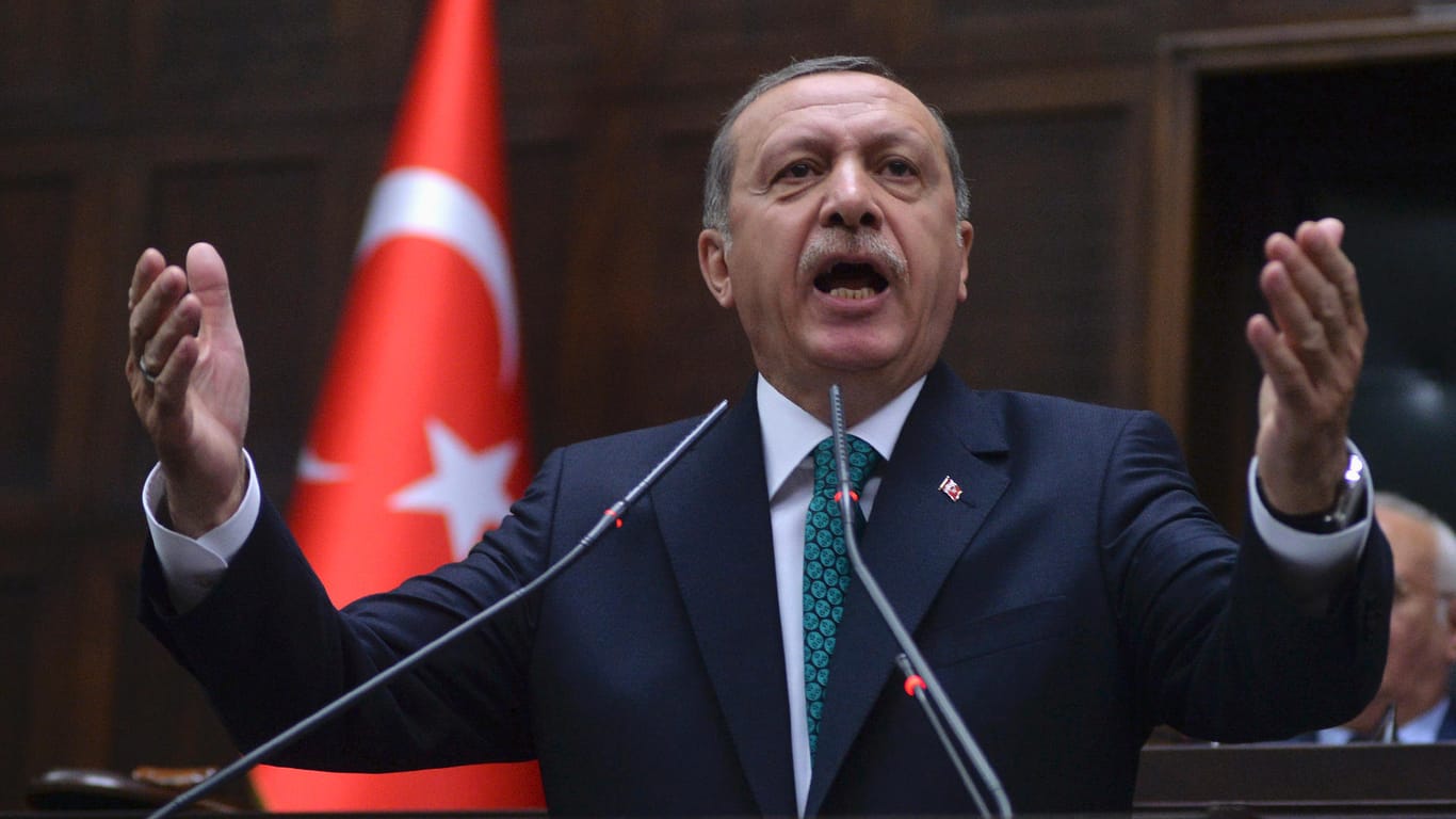 Recep Tayyip Erdogan bei einer Rede vor dem Parlament.