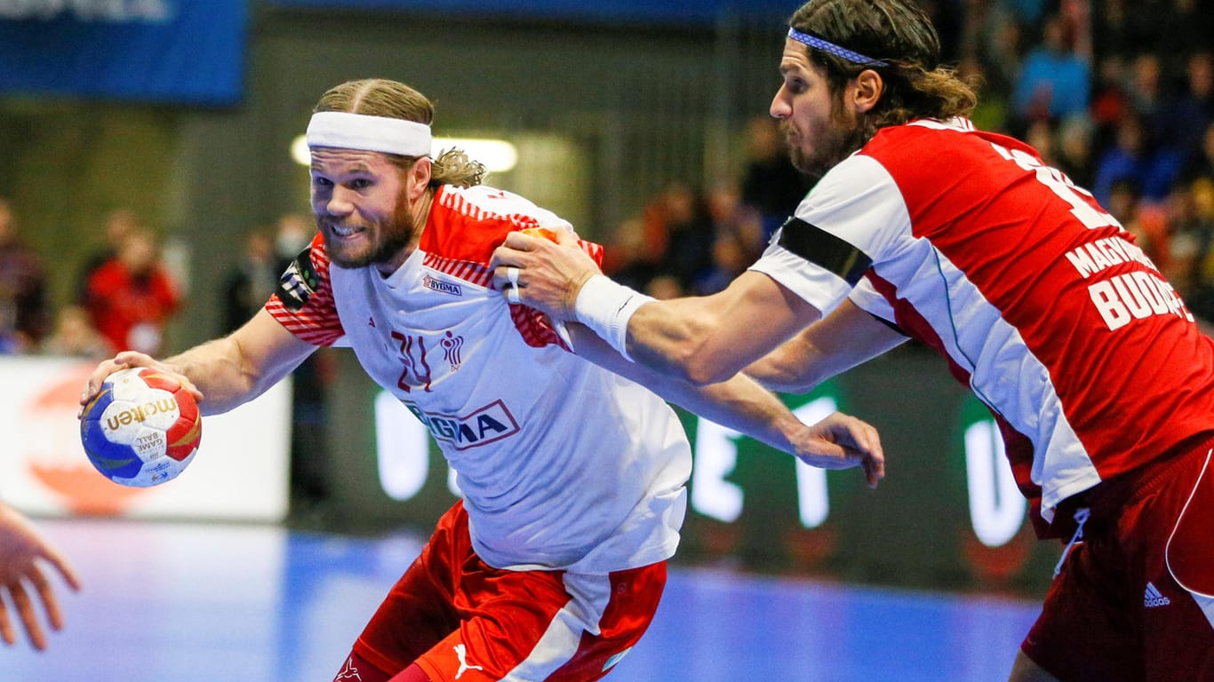 Vergebliche Mühe: Mikkel Hansen (links) ist mit Dänemark bei der Handball-WM an Ungarn gescheitert.