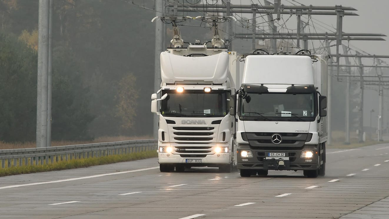 Teststrecke für Elektro-Lkw.