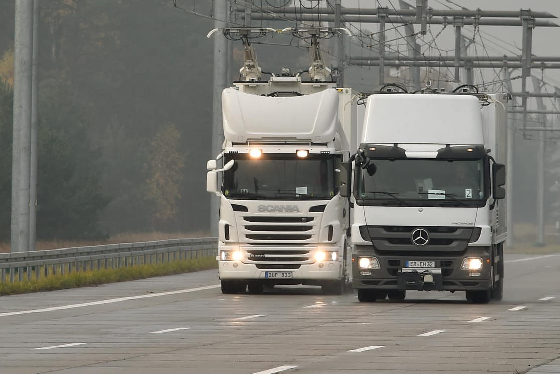 Teststrecke für Elektro-Lkw.