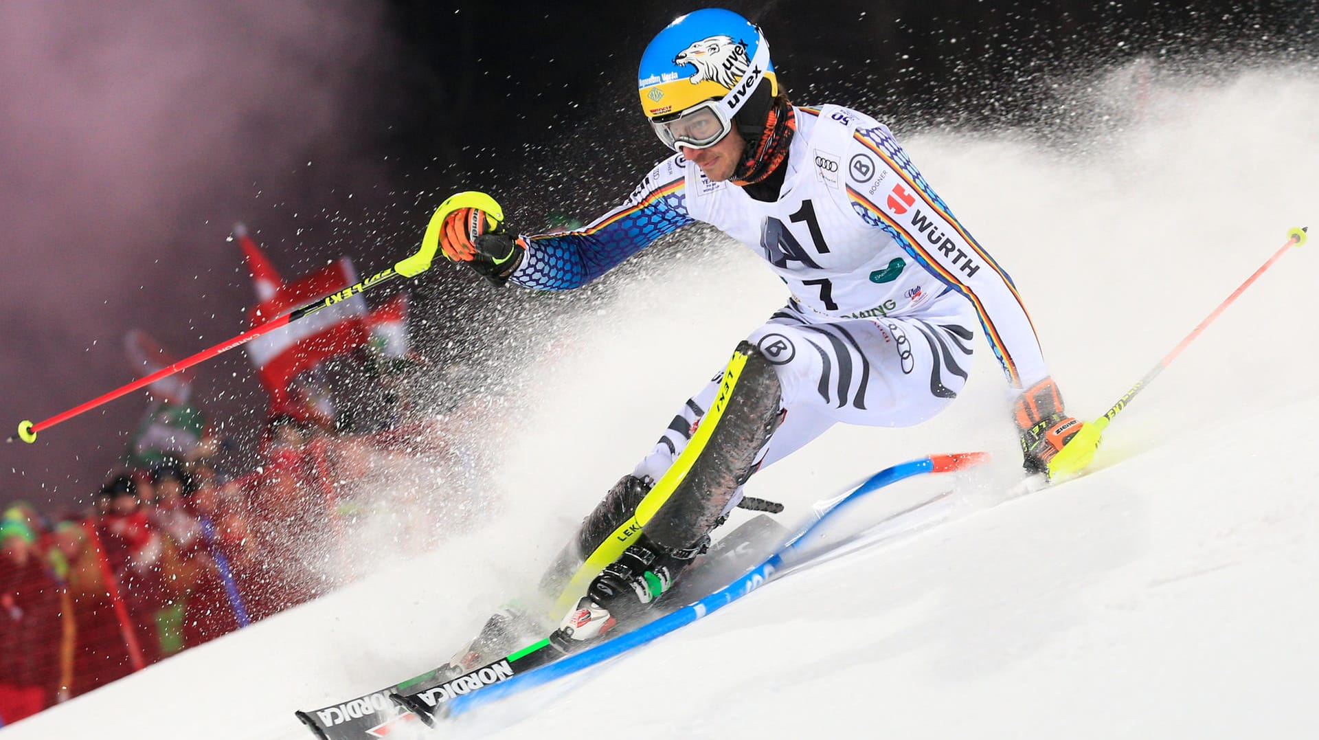 Steilhang: Felix Neureuther beim Nacht-Slalom von Schladming.