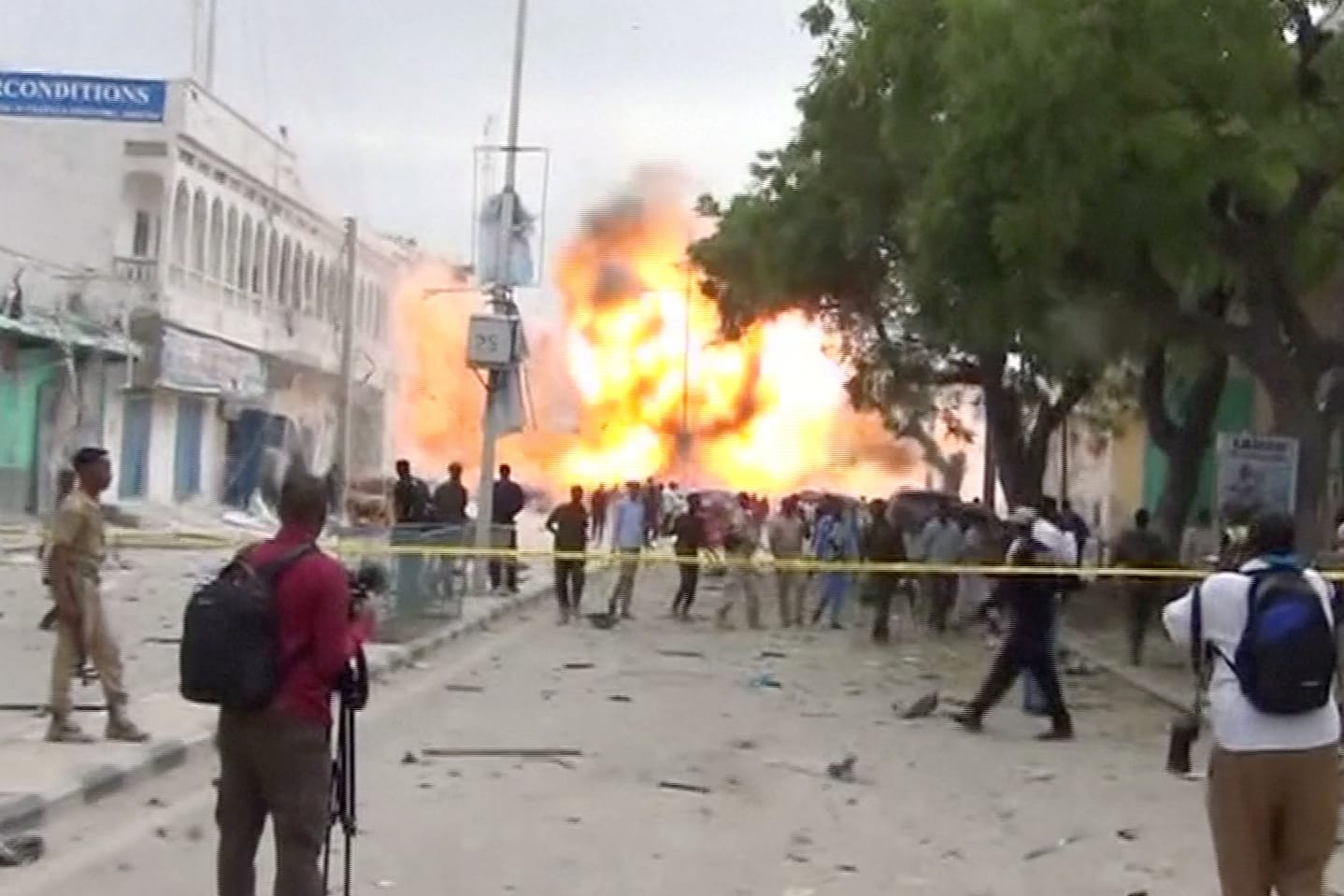 Der Moment der Explosion in Mogadischu.