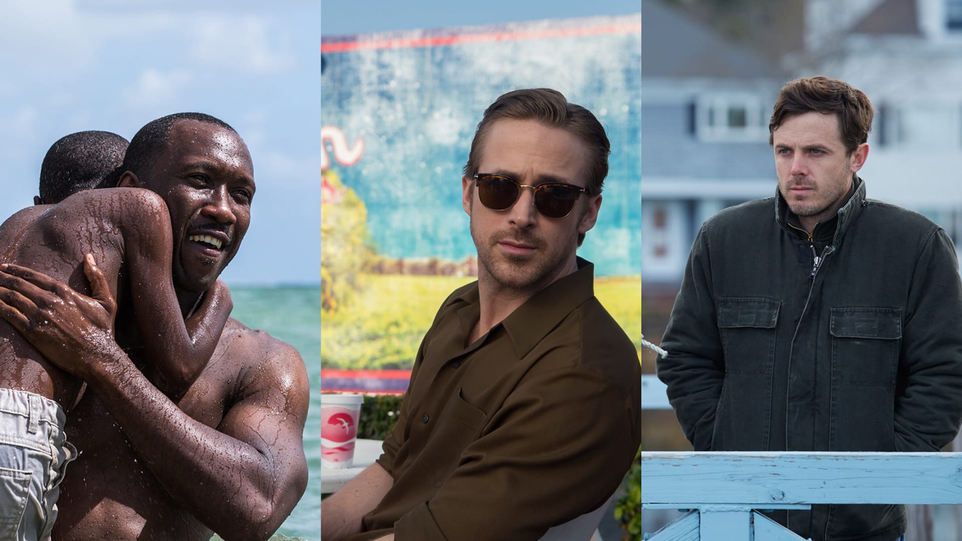 Wer macht das Oscar-Rennen 2017? Szenenfotos aus den Kandidaten für "Bester Film" "Moonlight", "La La Land" und "Manchester by the Sea" (l-r).