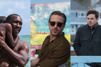 Wer macht das Oscar-Rennen 2017? Szenenfotos aus den Kandidaten für "Bester Film" "Moonlight", "La La Land" und "Manchester by the Sea" (l-r).