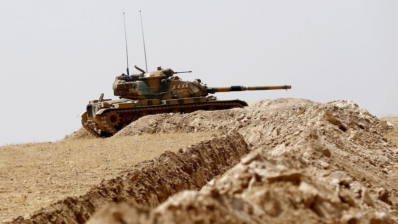 Ein türkischer Panzer in Syrien.