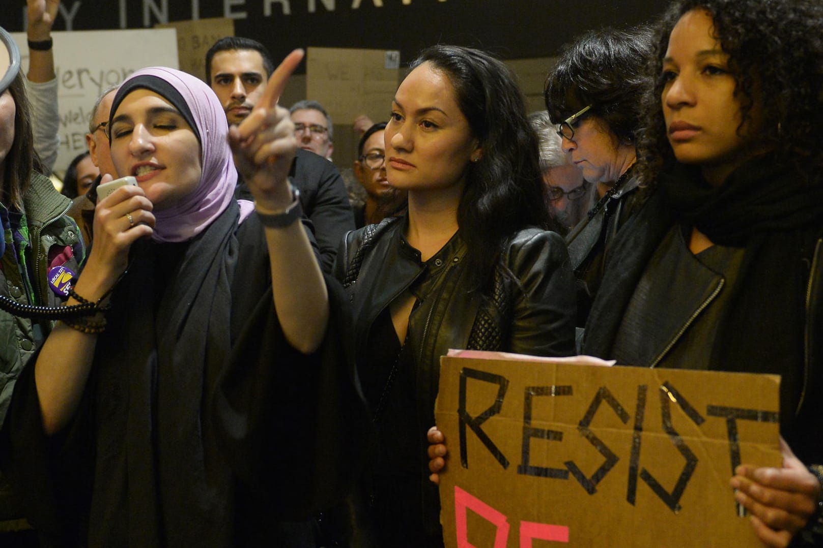 Proteste gegen den von Trump verhängten Einreisestopp am Flughafen von Los Angeles.