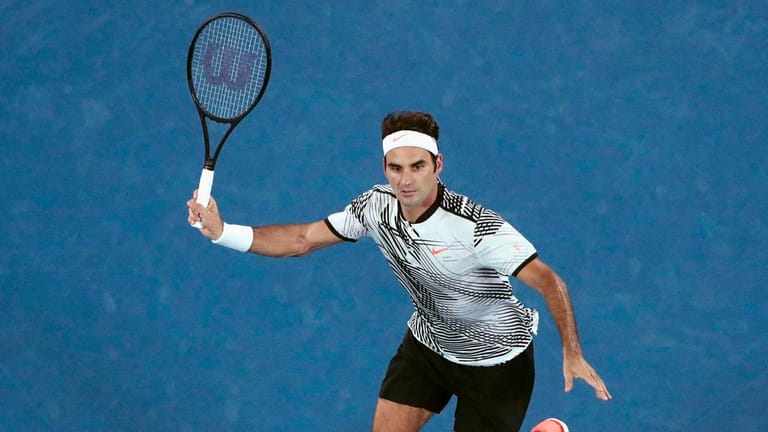 Roger Federer im Spiel gegen Rafael Nadal.