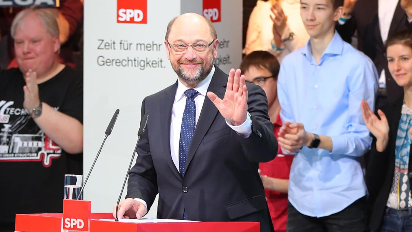 SPD-Kanzlerkandidat Martin Schulz bei seiner Antrittsrede in Berlin.