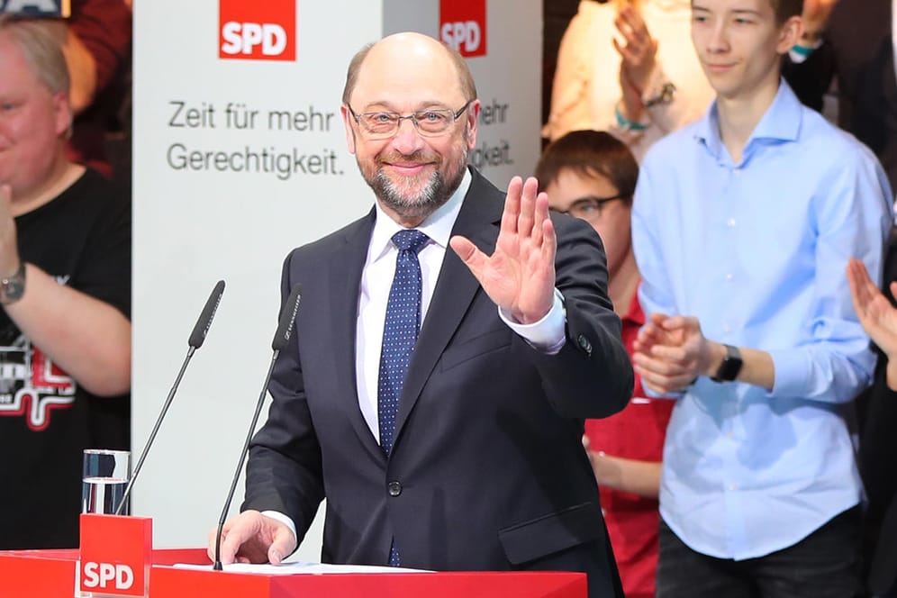 SPD-Kanzlerkandidat Martin Schulz bei seiner Antrittsrede in Berlin.