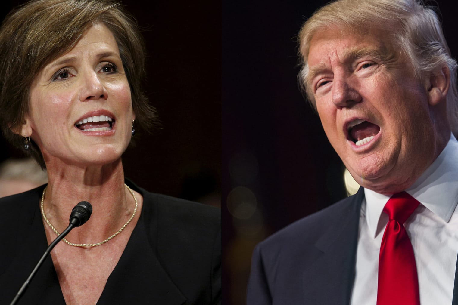 US-Präsident Donald Trump entlässt Justizministerin Sally Yates (li.).