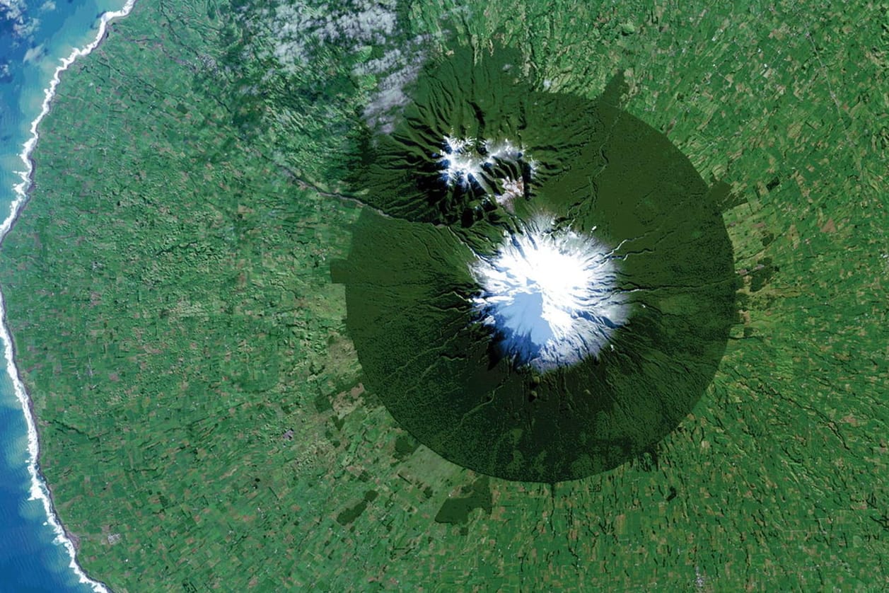 Luftaufnahme des Mount Taranaki: Hier verschwand die Urlauberin.