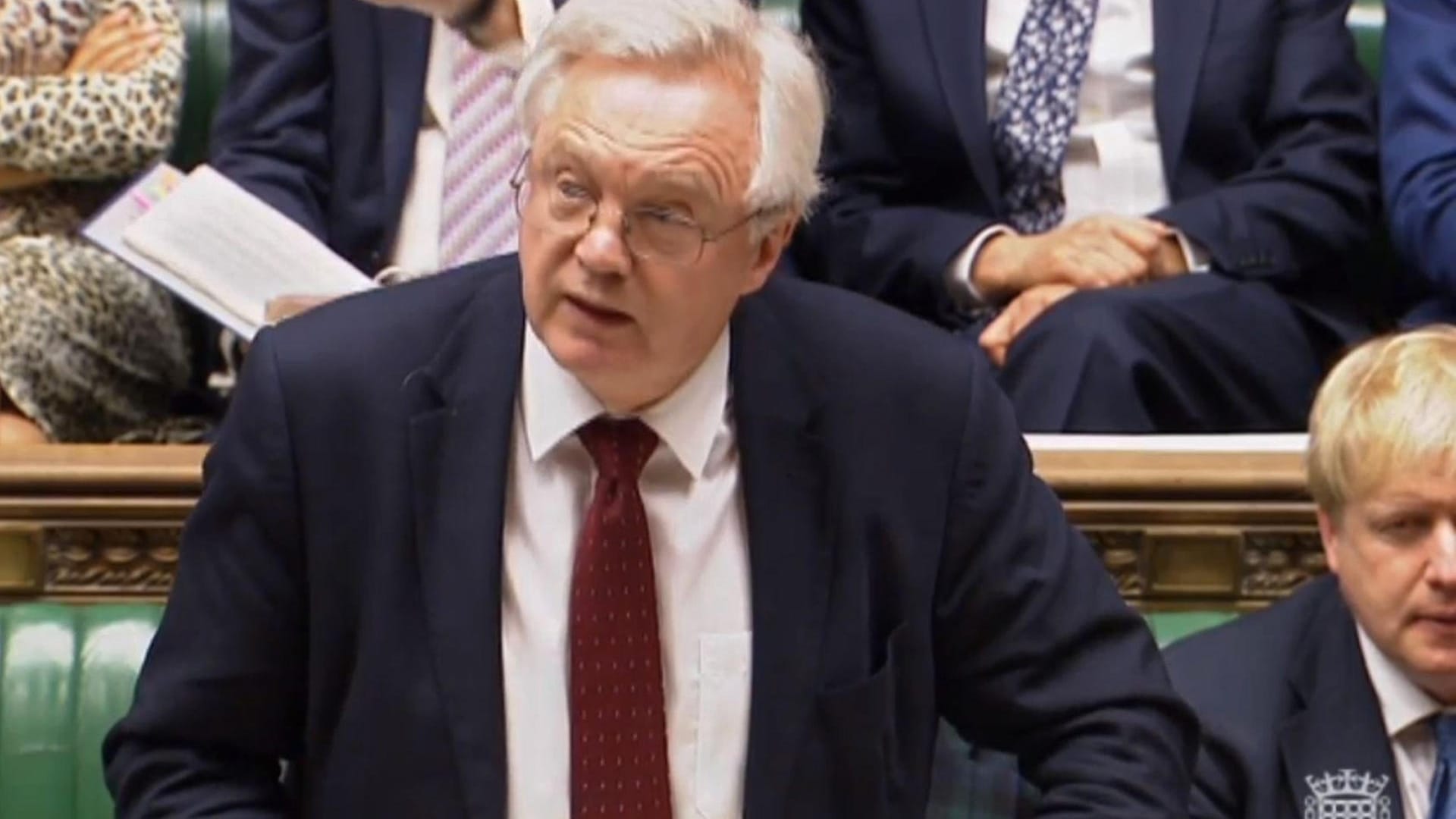 Der britische Brexit-Minister David Davis hat im Unterhaus eine kurze Stellungnahme verlesen.