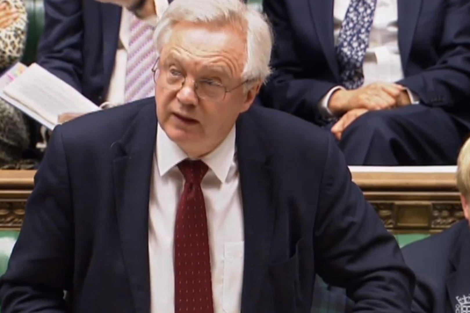 Der britische Brexit-Minister David Davis hat im Unterhaus eine kurze Stellungnahme verlesen.