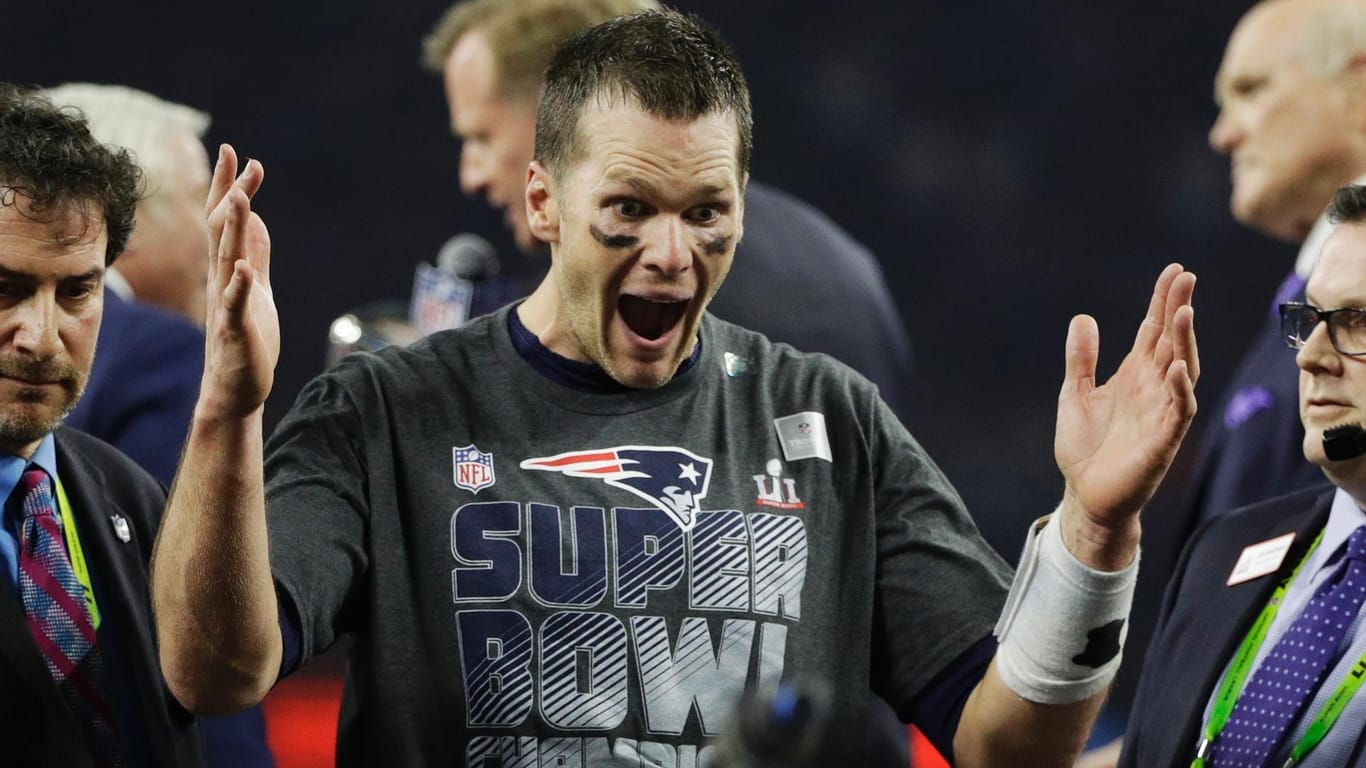 Momentaufnahme: Patriots-Quarterback Tom Brady nach dem Sieg im Super Bowl.