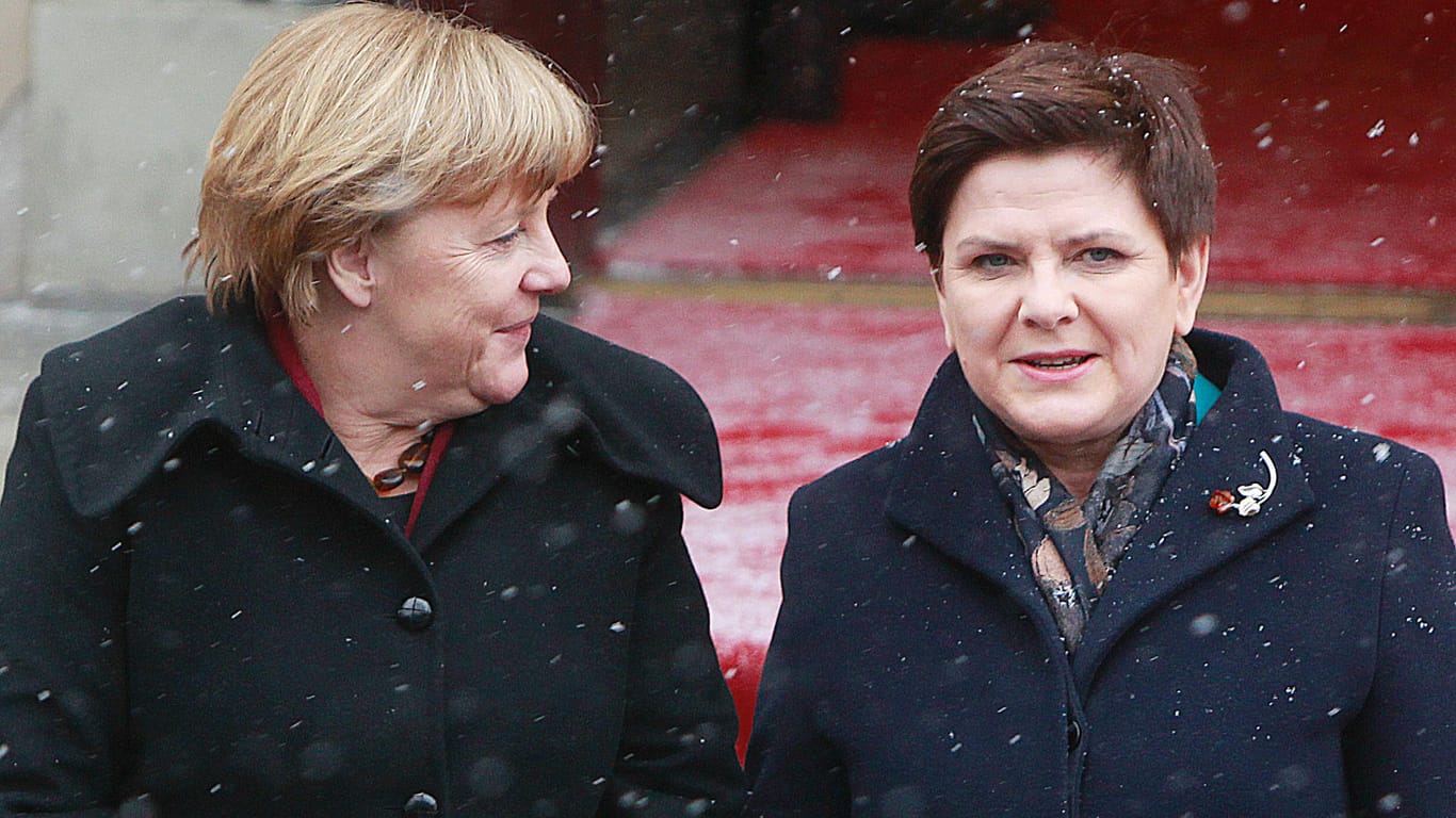 Angela Merkel und Beata Szydlo wollen sich um eine starke Achse zwischen Deutschland und Polen bemühen.