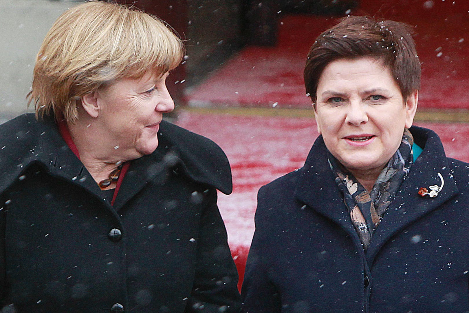 Angela Merkel und Beata Szydlo wollen sich um eine starke Achse zwischen Deutschland und Polen bemühen.
