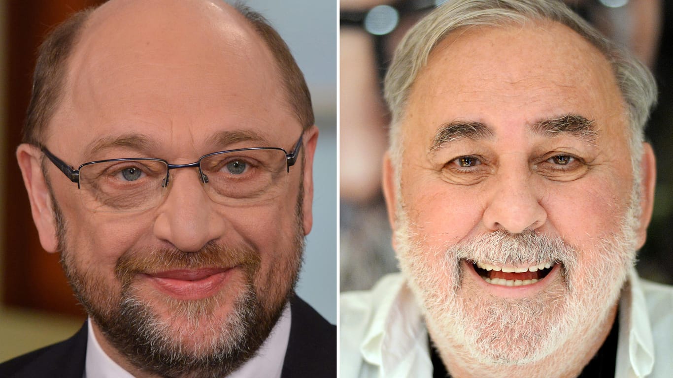 Star-Friseur Udo Walz (re.) findet den Bart von SPD-Kanzlerkandidat Martin Schulz nicht so gelungen.
