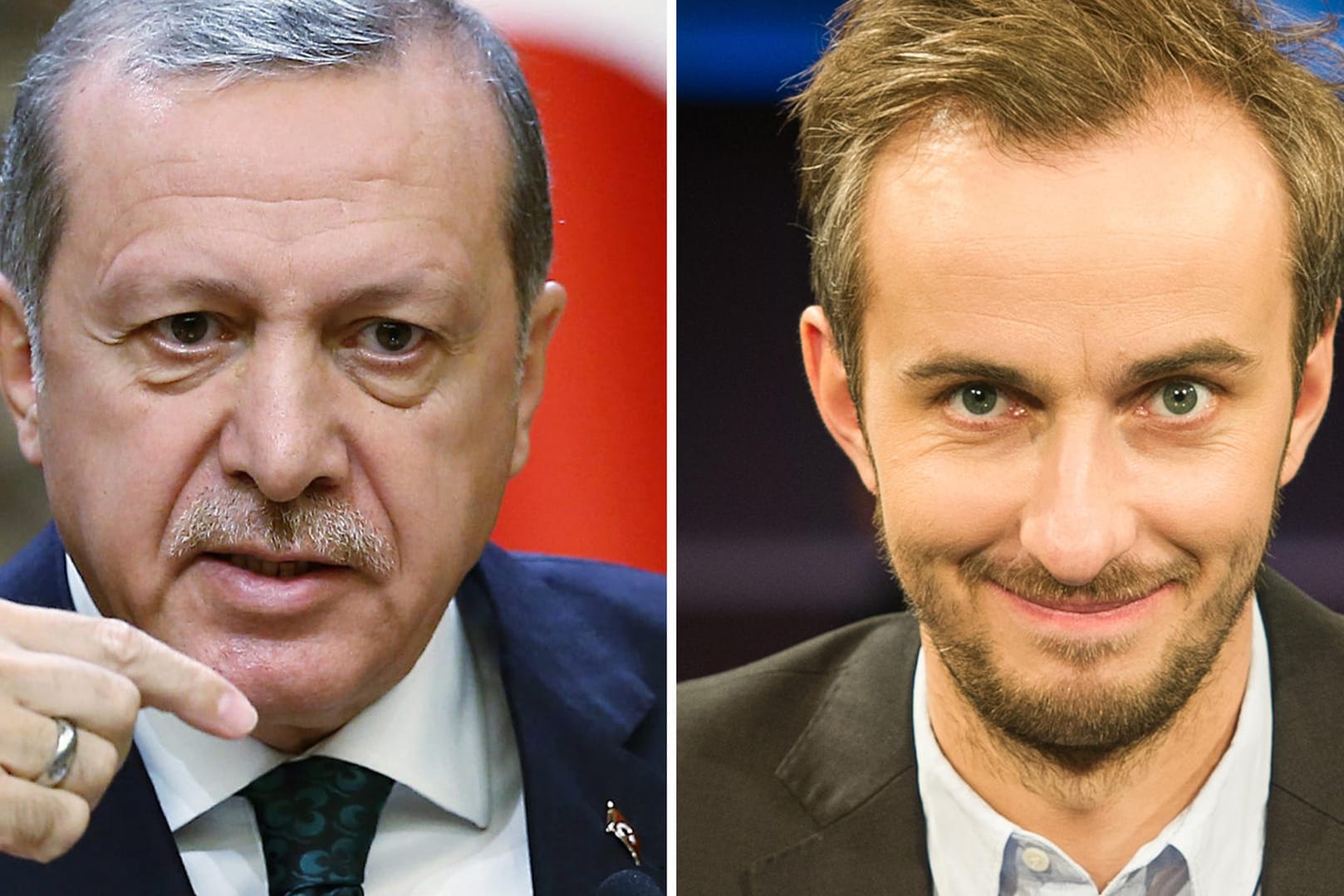 Der türkische Ministerpräsident Recep Tayyip Erdogan und ZDF-Neo-Moderator Jan Böhmermann.