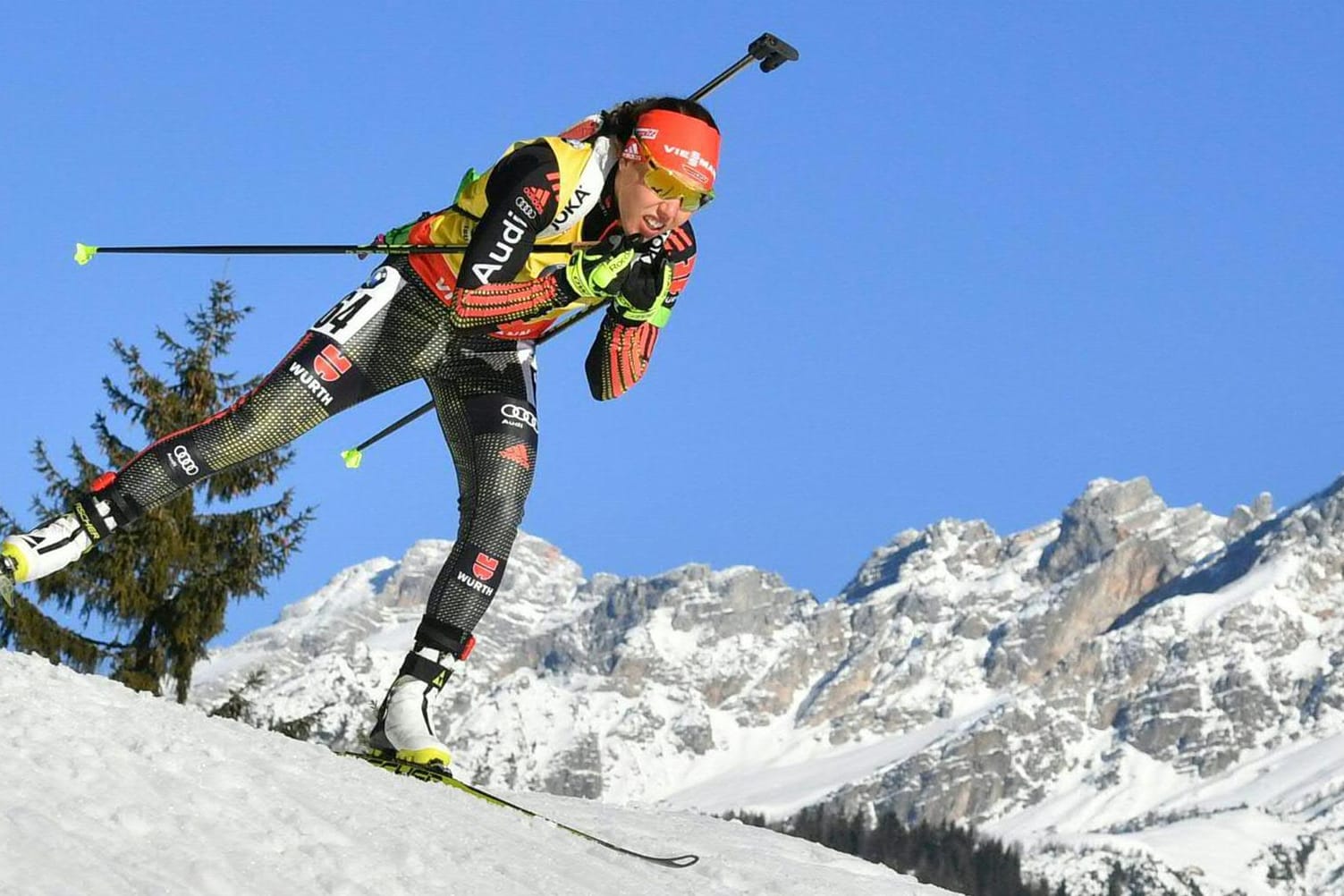 Laura Dahlmeier musste sich im Sprint von Hochfilzen knapp geschlagen geben.