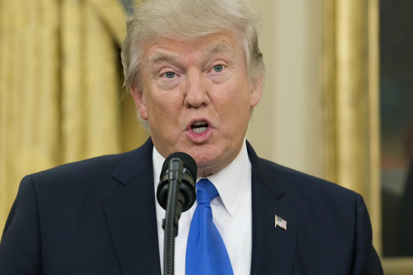 US-Präsident Donald Trump bei einer Rede im Weißen Haus.