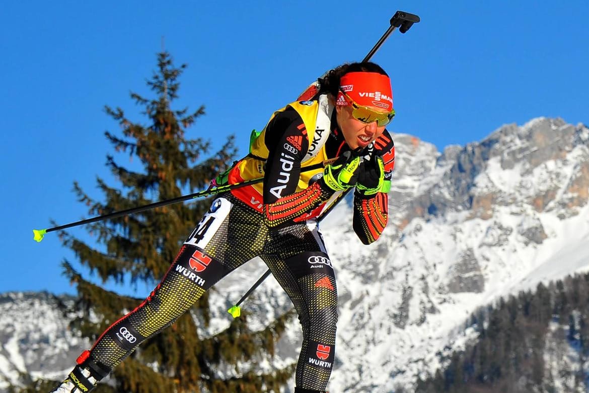 Laura Dahlmeier bei der Biathlon-WM in Hochfilzen.