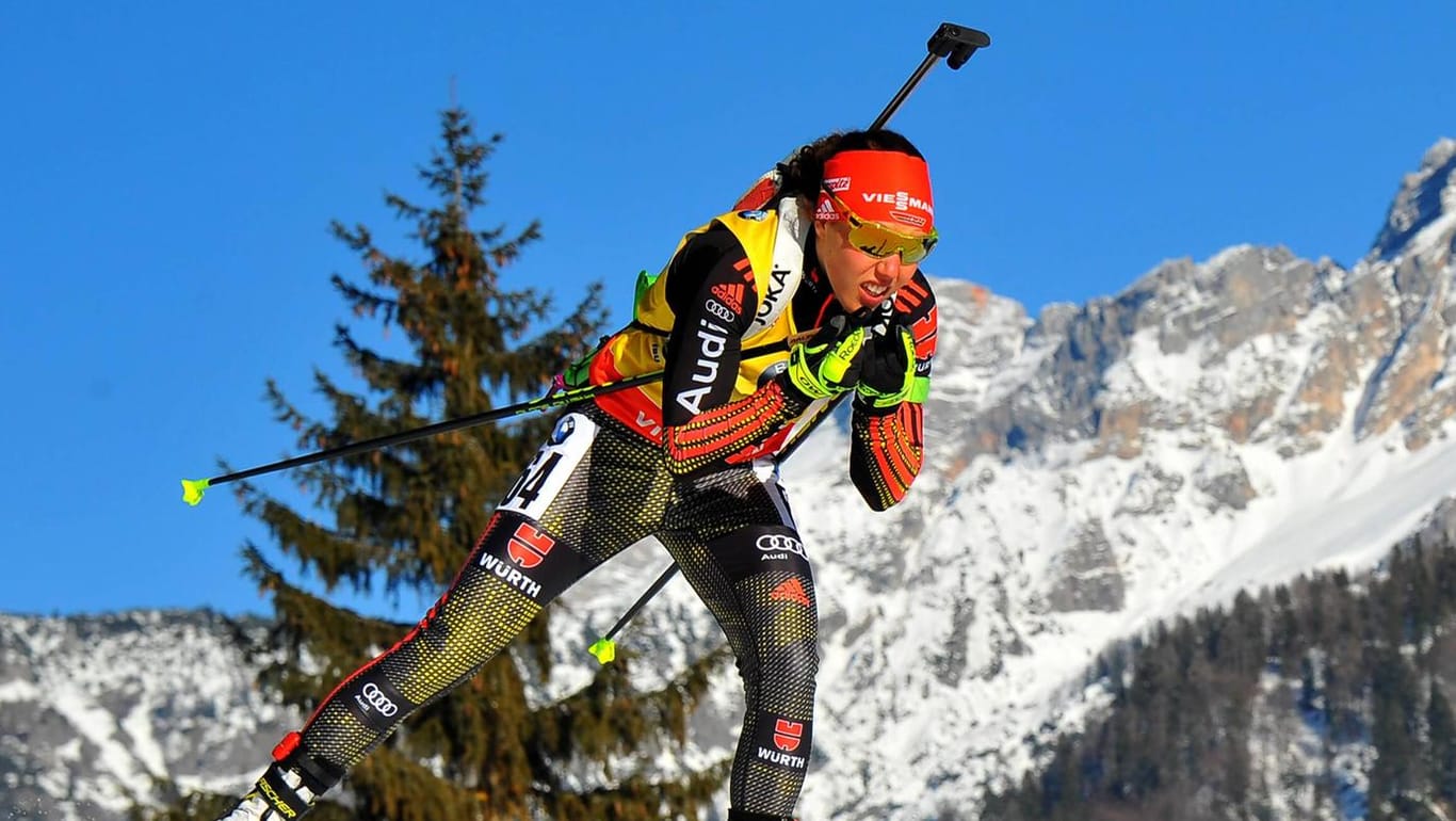 Laura Dahlmeier bei der Biathlon-WM in Hochfilzen.