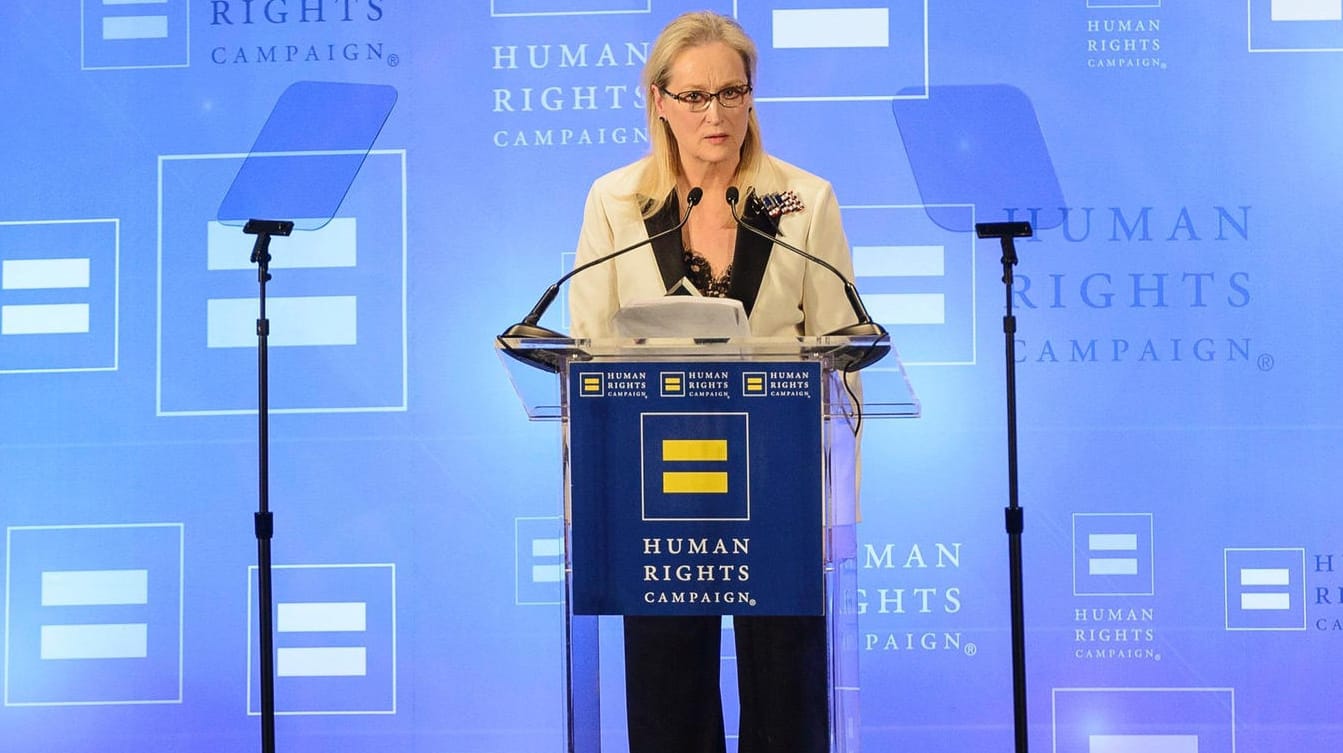 Human Rights Campaign: Schauspielerin Meryl Streep bei ihrer Rede gegen US-Präsident Donald Trump.