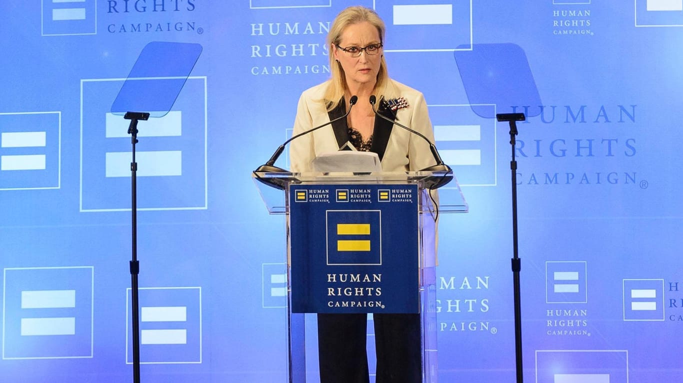 Human Rights Campaign: Schauspielerin Meryl Streep bei ihrer Rede gegen US-Präsident Donald Trump.