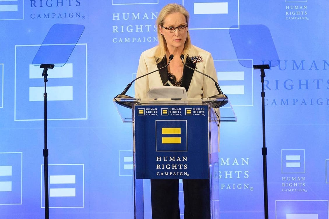 Human Rights Campaign: Schauspielerin Meryl Streep bei ihrer Rede gegen US-Präsident Donald Trump.