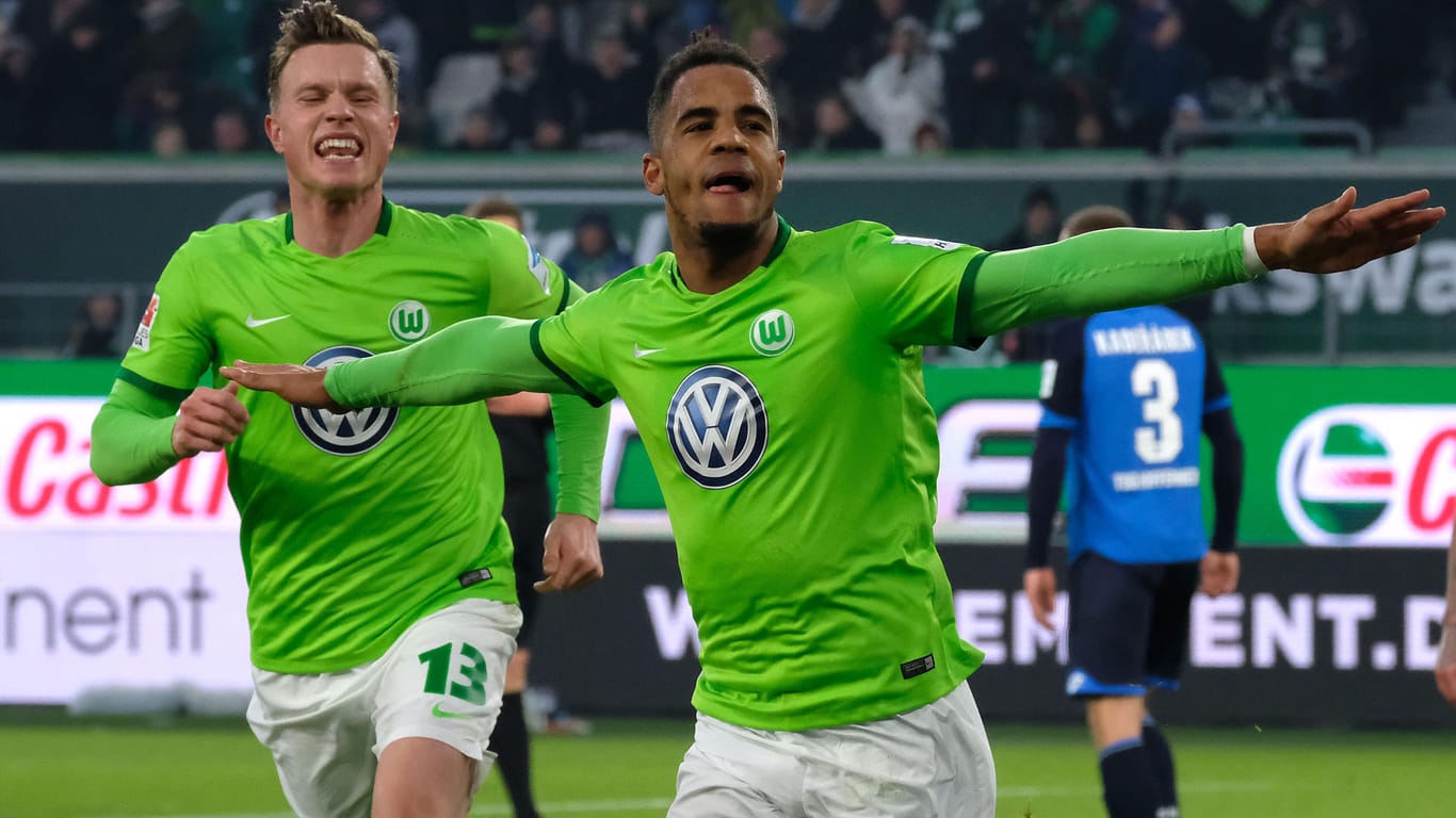 Überflieger: Der Wolfsburger Daniel Didavi freut sich über seinen Treffer gegen die TSG 1899 Hoffenheim. Links sein Teamkamerad Yannick Gerhardt.