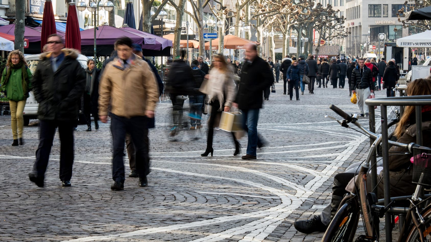 Frankfurter "Freßgass": Übergriffe in der Silvesternacht hat es laut Polizei nicht gegeben.