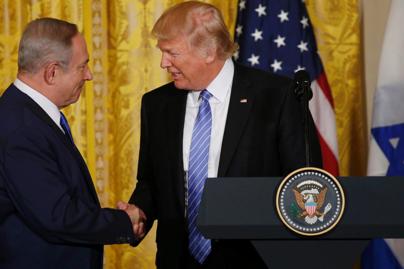 Benjamin Netanjahu und Donald Trump bei ihrem ersten Treffen.