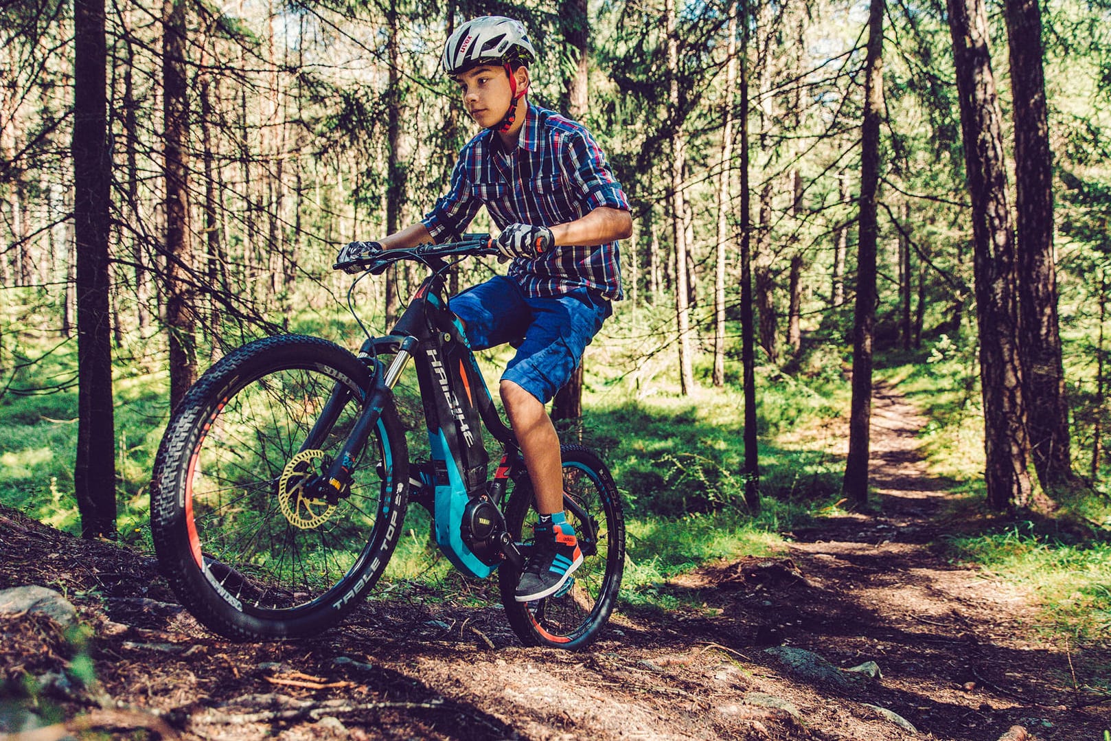 Mit elektrischen Moutainbikes können Kinder zum Beispiel auf einer längeren Tour mit Erwachsenen besser mithalten