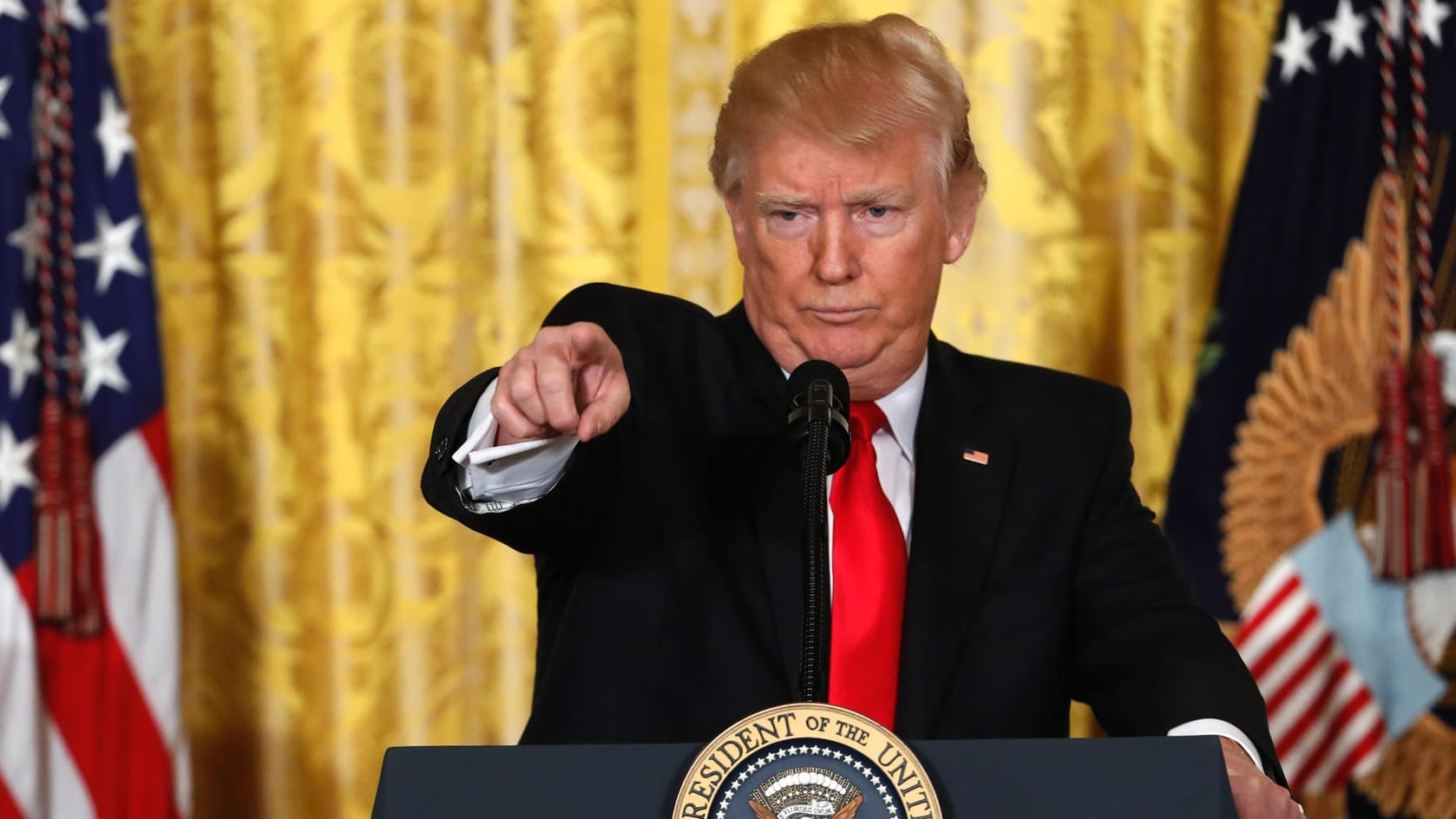Donald Trump bei der denkwürdigen Pressekonferenz am Donnerstag.