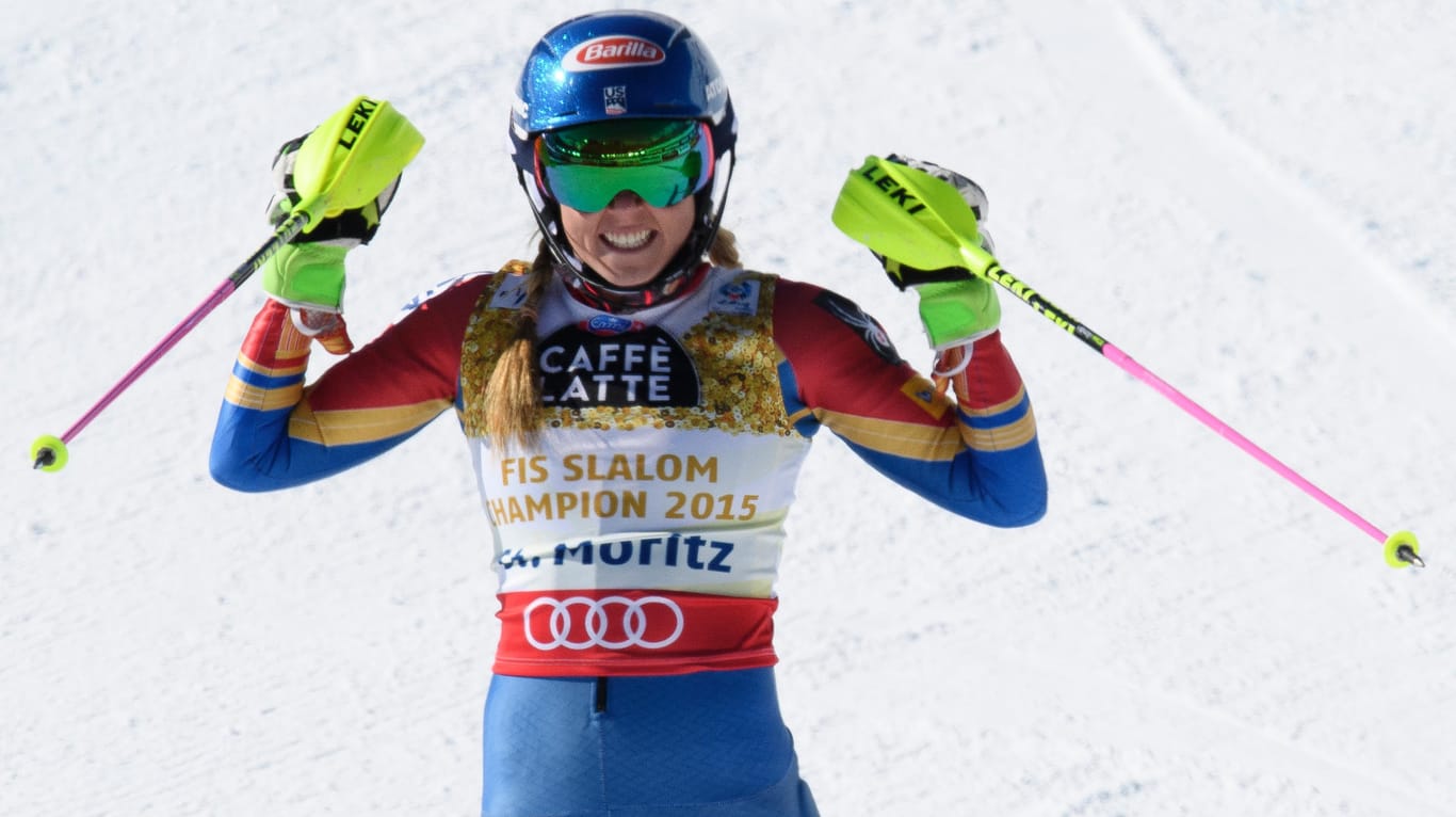 Goldjubel: Mikaela Shiffrin hat erneut den WM-Slalom gewonnen.