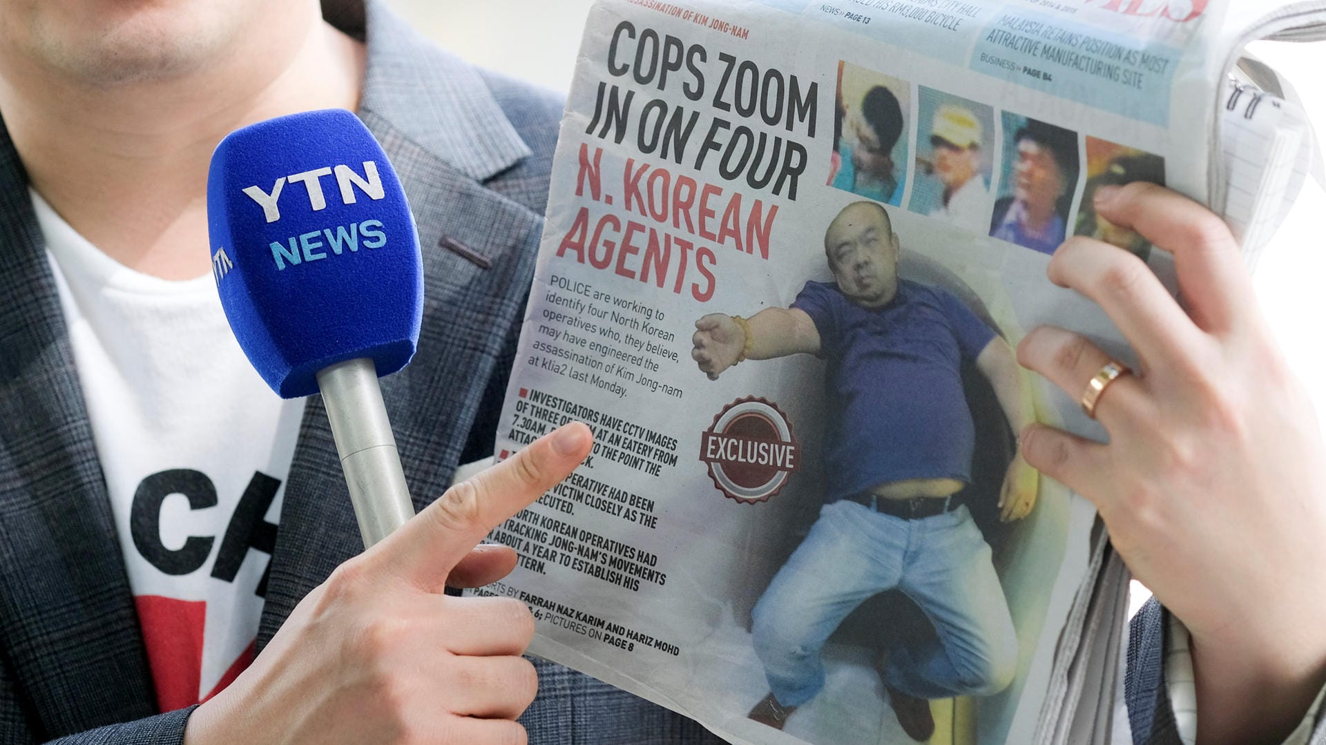 Eine Zeitung aus Kuala Lumpur widmet ihre Titelstory dem Mordfall.